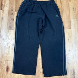 Vintage Adidas Sweatpants Wide Leg Y2K Baggy Men’s 2XL Fleece Black